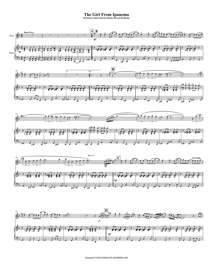 The Girl From Ipanema (garôta De Ipanema) Piano scores gallery preview page 2