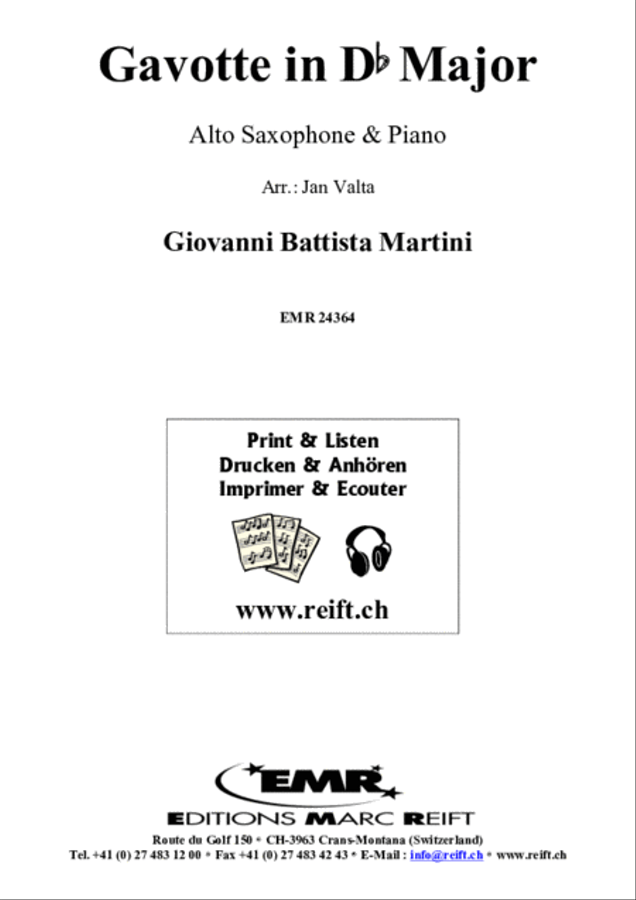 Gavotte in Db Major Alto Saxophone scores gallery preview page 2