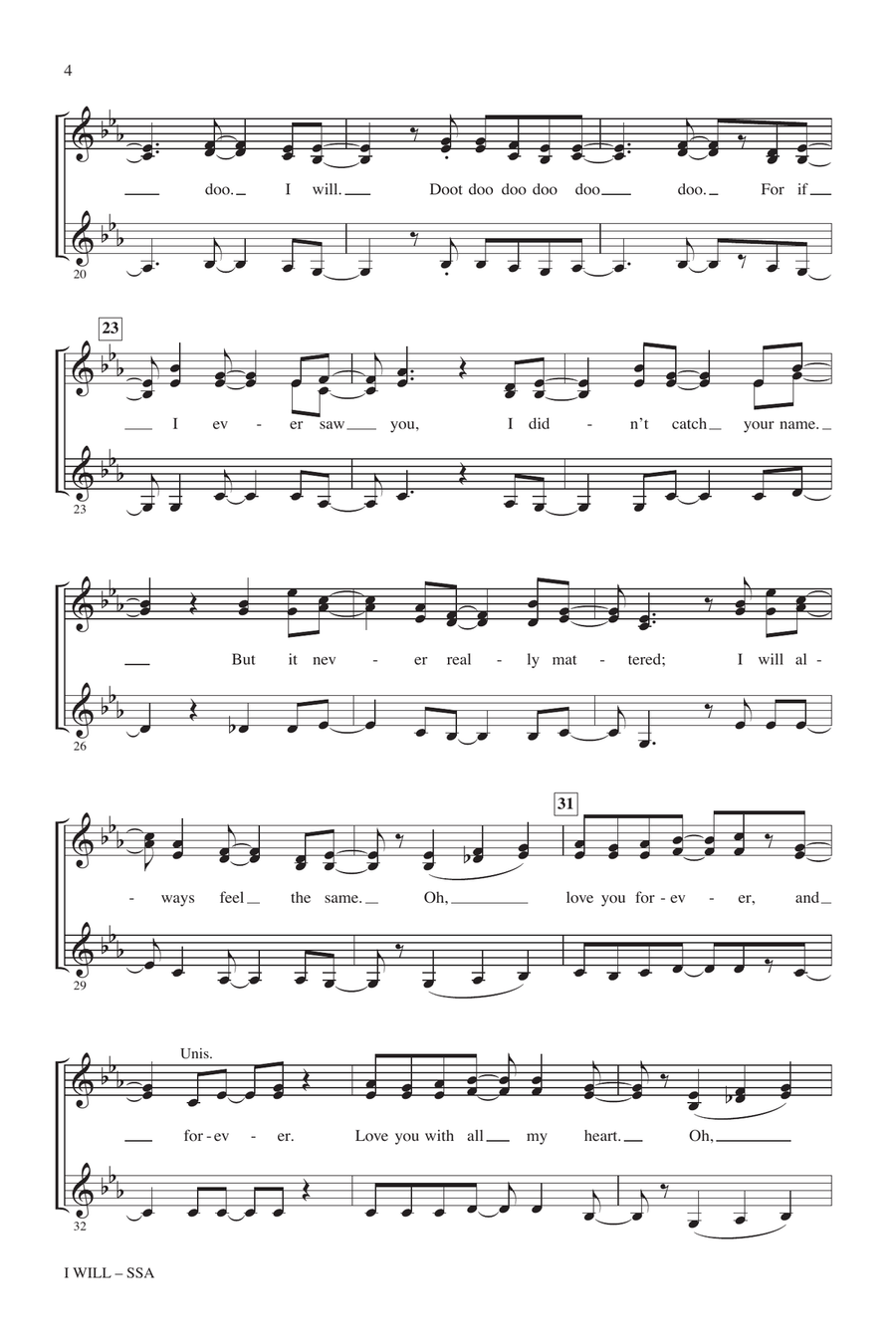 I Will I Will SSA scores gallery preview page 3