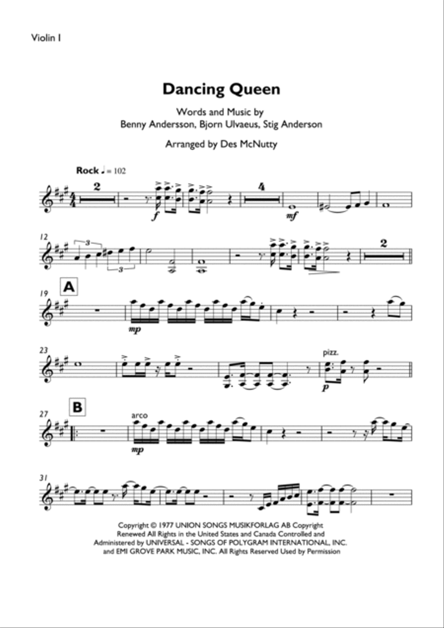 Dancing Queen String Quartet scores gallery preview page 4