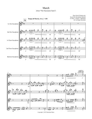 March (from "The Nutcracker Suite") (F) (Saxophone Quintet - 2 Alto, 2 Tenor, 1 Bari)