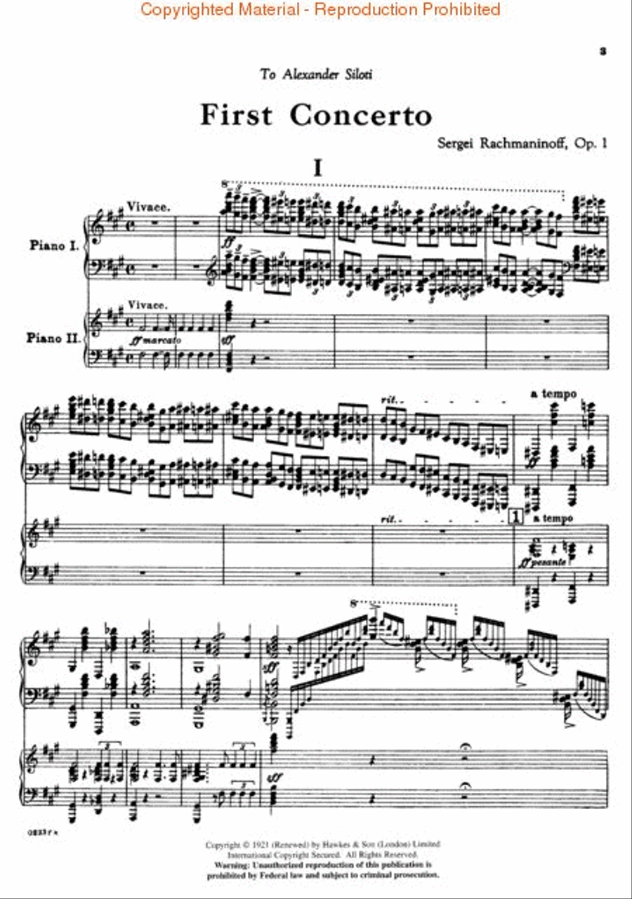 First Concerto for the Piano in F# Minor, Op. 1 Piano scores gallery preview page 2