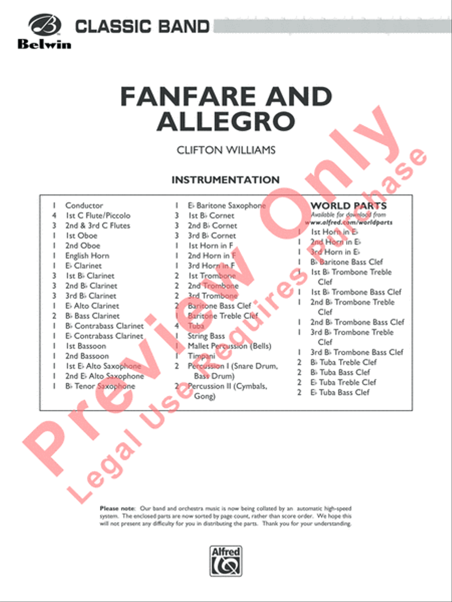 Fanfare and Allegro Concert Band scores gallery preview page 2
