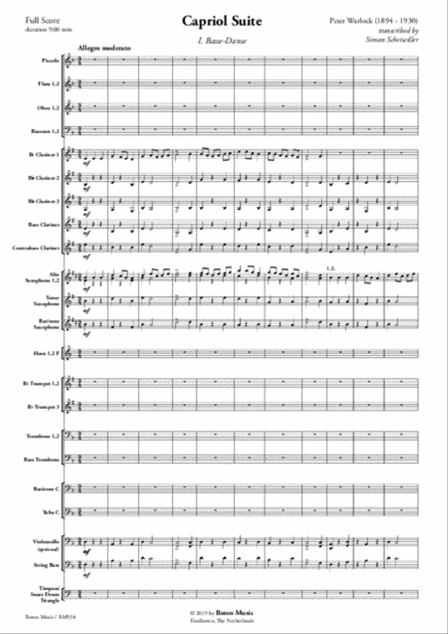 Capriol Suite Capriol Suite Concert Band scores gallery preview page 2