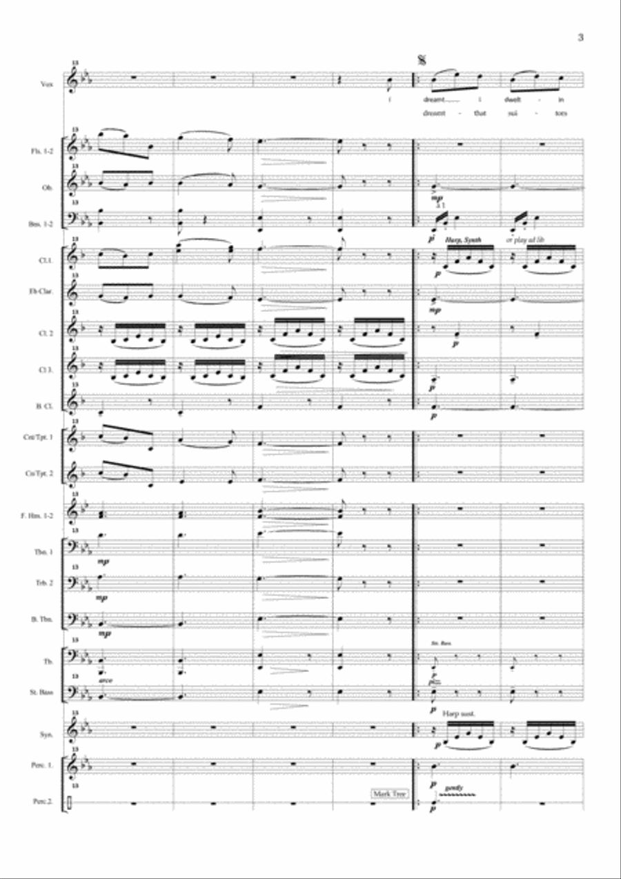 I dreamt I dwelt in Marble Halls (M. Balfe) for soprano and concert band Concert Band scores gallery preview page 3