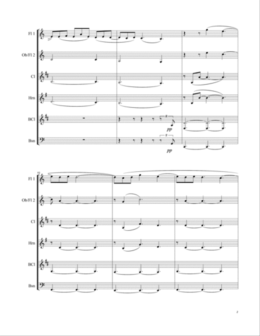 Clair de Lune from Suite Bergamasque Woodwind Quintet scores gallery preview page 3