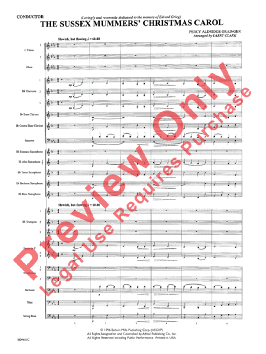 The Sussex Mummers' Christmas Carol Concert Band scores gallery preview page 4