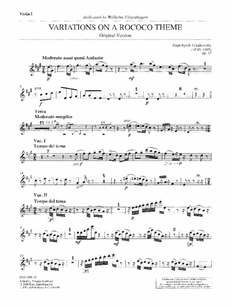 Variations on a Rococo Theme Op. 33