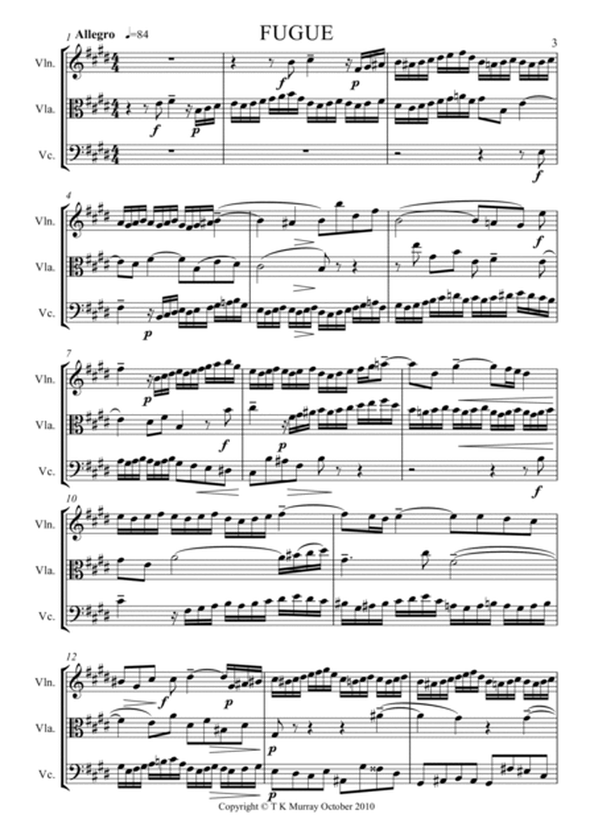 Bach - Prelude & Fugue in E Major BWV854- String Trio ( Violin, Viola, Cello ) image number null