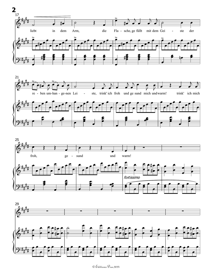 Der Liebescheue, by Carl Loewe, in E Major Voice scores gallery preview page 4