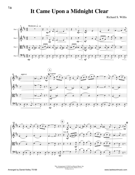 Music for Four, Christmas for Quartet - Score 75199