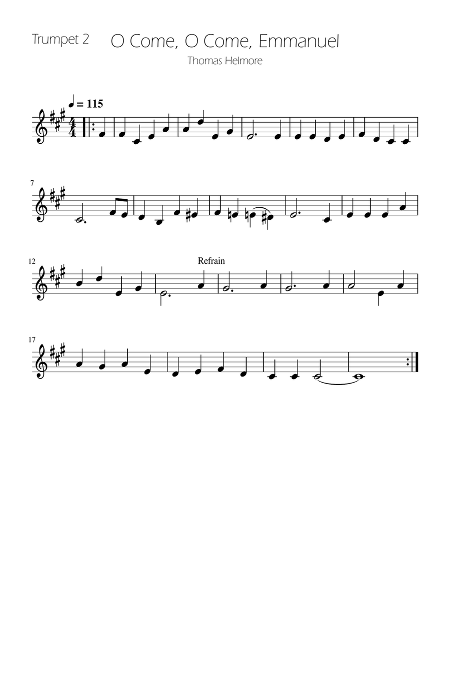 O Come, O Come, Emmanuel - Brass Quartet Brass Quartet scores gallery preview page 4