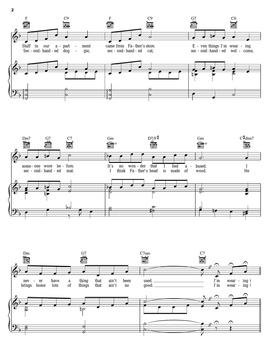 Second Hand Rose Piano, Vocal, Guitar scores gallery preview page 2