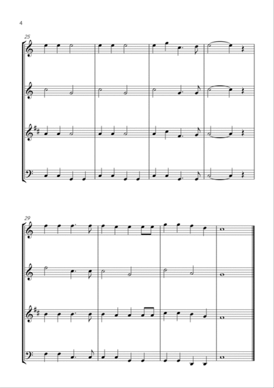 Jingle Bells Woodwind Quartet scores gallery preview page 4