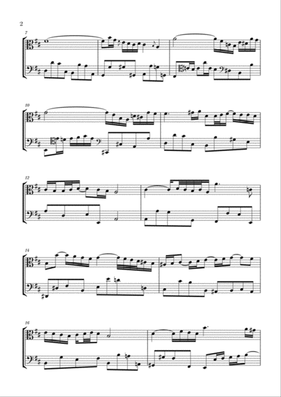 Bach: Air on the G String for Viola and Violoncello String Duet scores gallery preview page 2