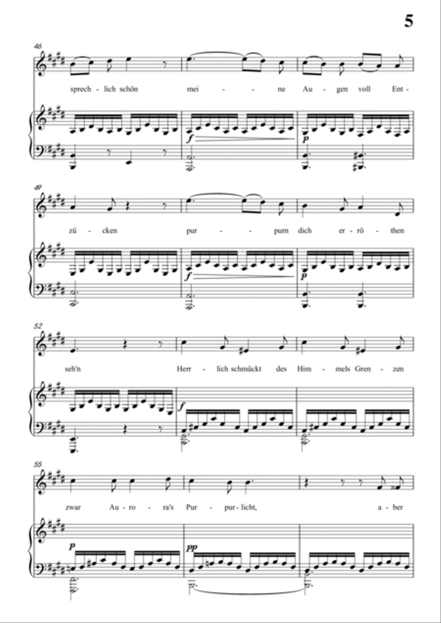 Schubert-Als ich sie errothen sah in E for Vocal and Piano Voice scores gallery preview page 6