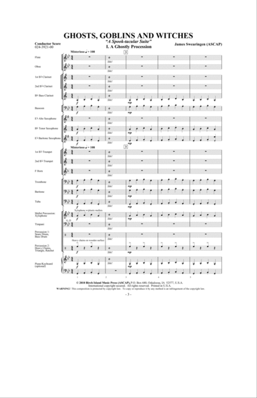 Ghosts, Goblins and Witches Concert Band scores gallery preview page 2