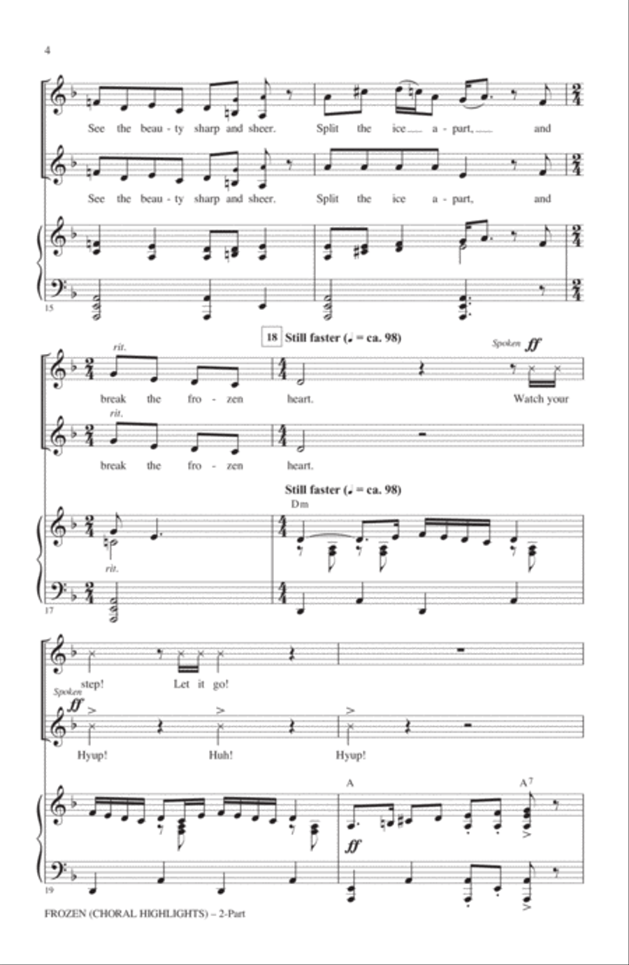 Frozen (Choral Highlights) 2-Part scores gallery preview page 3