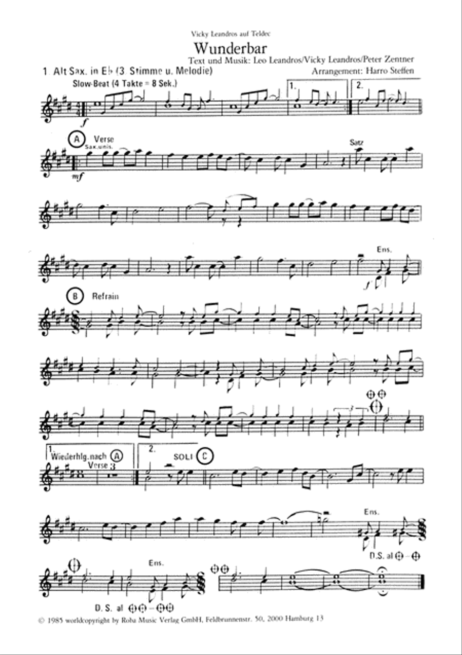 Wunderbar Tenor Saxophone scores gallery preview page 6