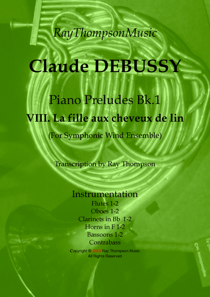 Debussy: Piano Preludes Bk.1 No.8 "La fille aux cheveux de lin" -symphonic wind image number null