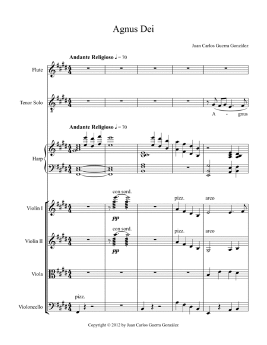 Agnus Dei (Full Score) Small Ensemble scores gallery preview page 3