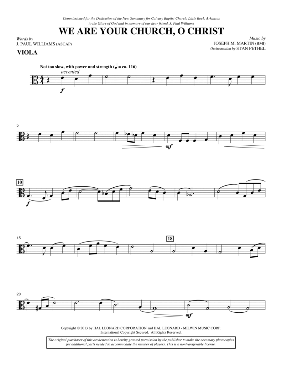 We Are Your Church, O Christ - Viola Choir scores gallery preview page 1
