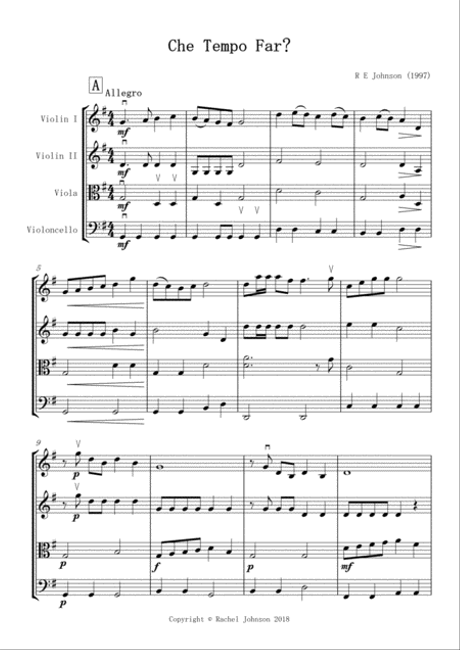 Che Tempo Fa? Che Tempo Fa? String Quartet scores gallery preview page 4