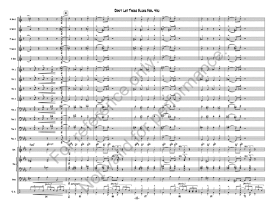 Don't Let These Blues Fool You Jazz Ensemble scores gallery preview page 13