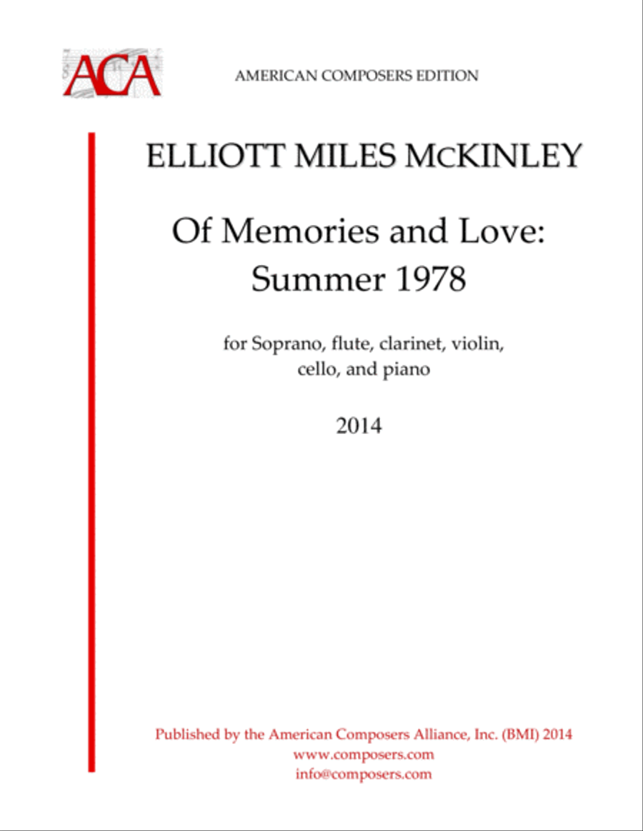[McKinley] Of Memories and Love: Summer 1978 Large Ensemble scores gallery preview page 1