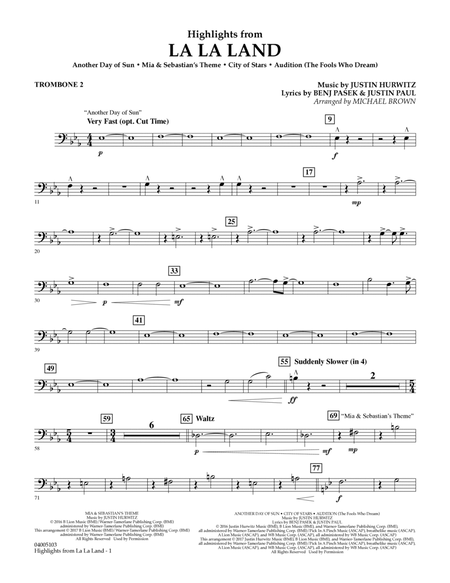 Highlights from La La Land - Trombone 2
