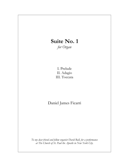 Suite No. 1 for Organ image number null