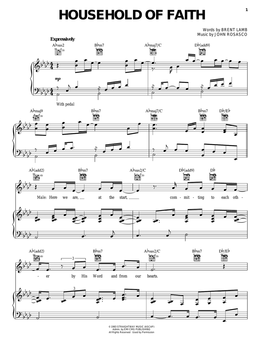 Household Of Faith Piano, Vocal, Guitar scores gallery preview page 1