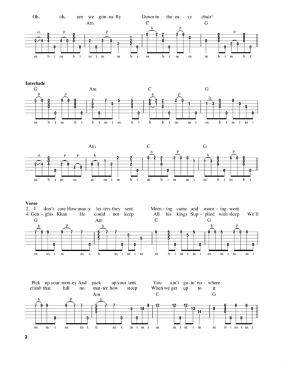 You Ain't Goin' Nowhere Banjo scores gallery preview page 2