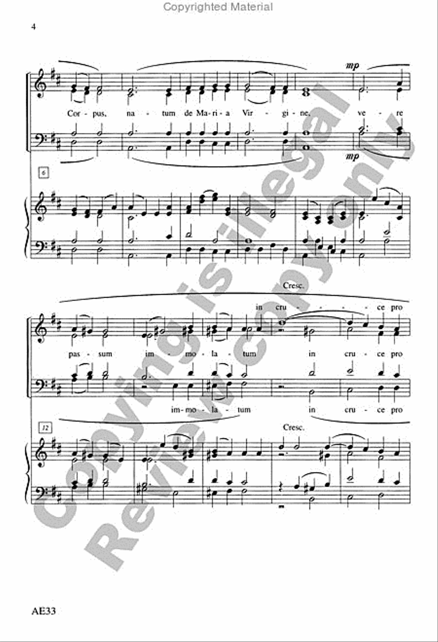 Ave Verum Corpus Ave Verum Corpus 4-Part scores gallery preview page 4