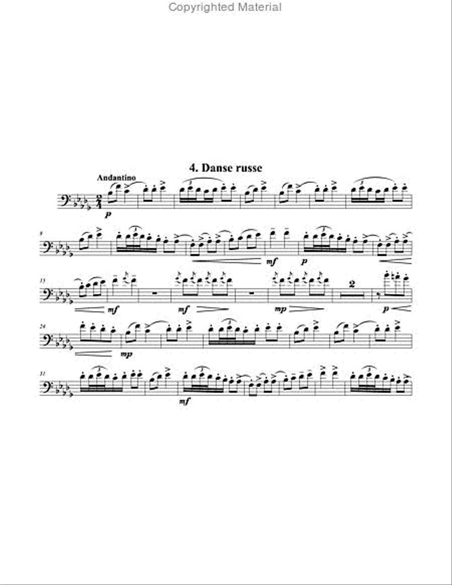 Four Pieces Op. 40 for Euphonium and Piano Euphonium scores gallery preview page 5