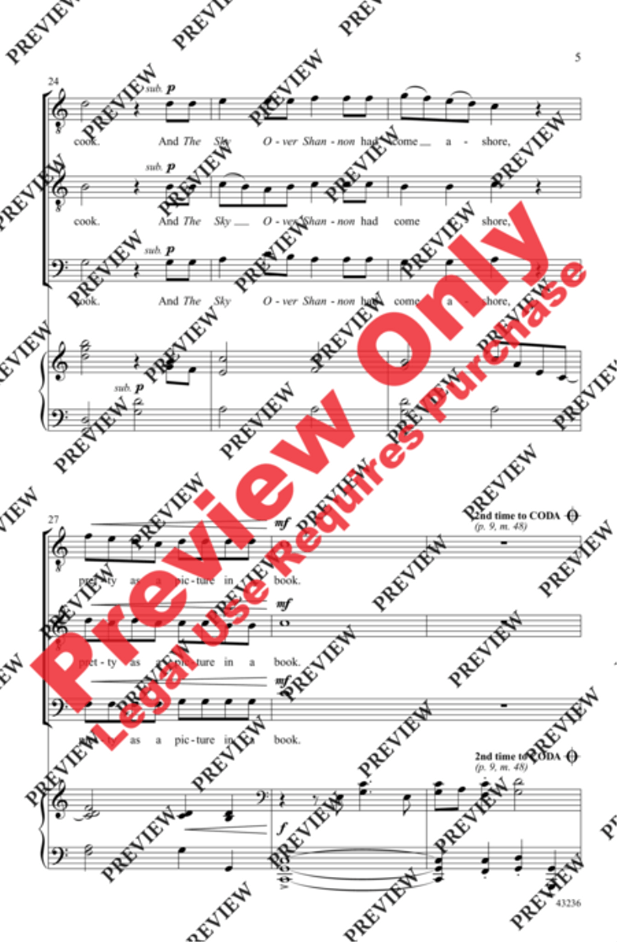 The Sky Over Shannon Men's Choir scores gallery preview page 5