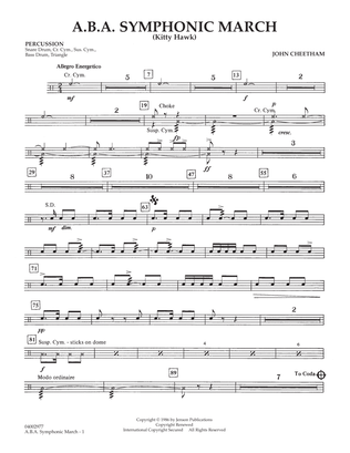 A.B.A. Symphonic March (Kitty Hawk) - Percussion