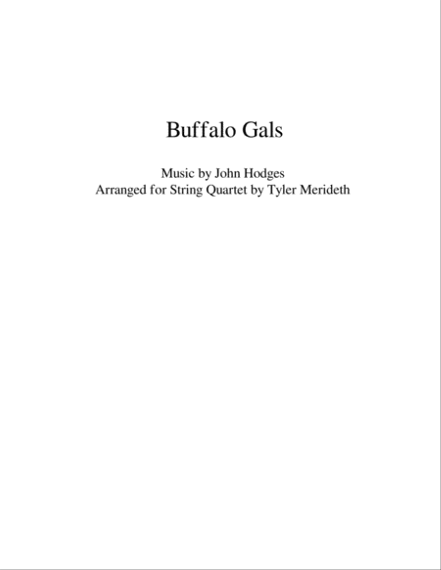 Buffalo Gals for String Quartet String Quartet scores gallery preview page 1