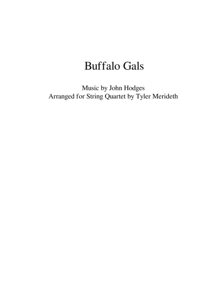 Buffalo Gals for String Quartet image number null
