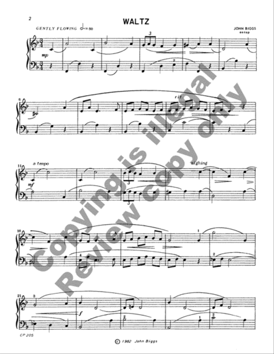 Three Short Pieces Easy Piano scores gallery preview page 2
