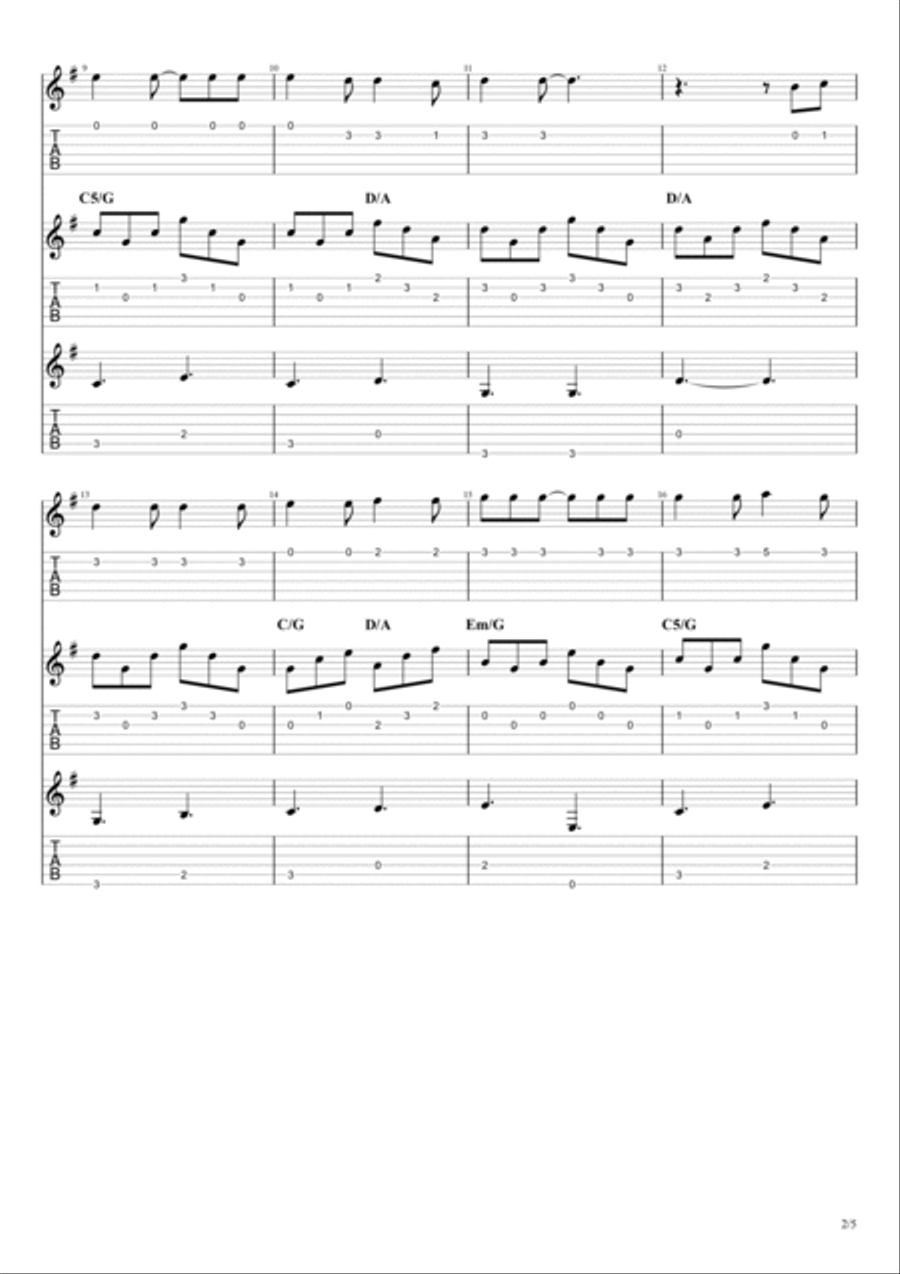 Hallelujah - Score Only Electric Guitar scores gallery preview page 2