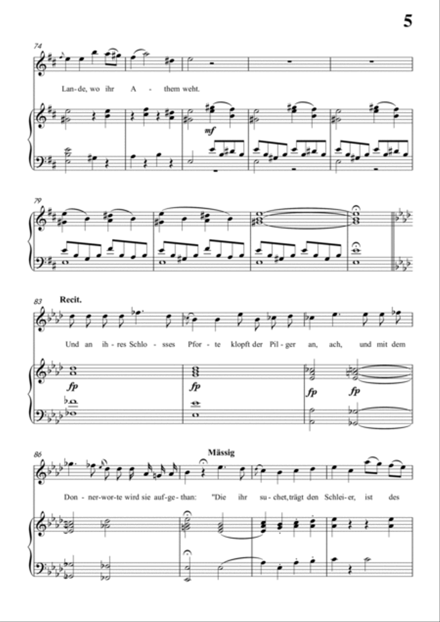 Schubert-Ritter Toggenburg in bA for Vocal and Piano Voice scores gallery preview page 6