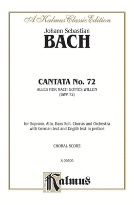 Book cover for Cantata No. 72 -- Alles nur nach Gottes Willen