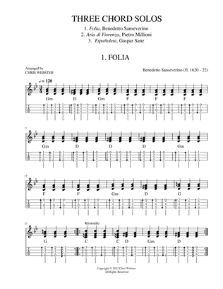 Baroque Uke #10 Three Baroque Guitar Chord Solos