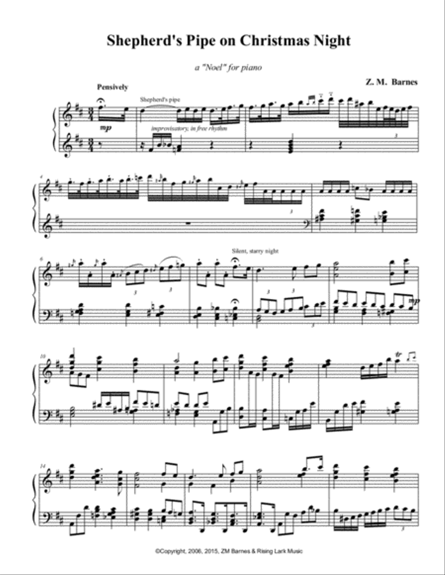 Shepherds Pipe on Christmas Night: The First Noel Piano Solo scores gallery preview page 3
