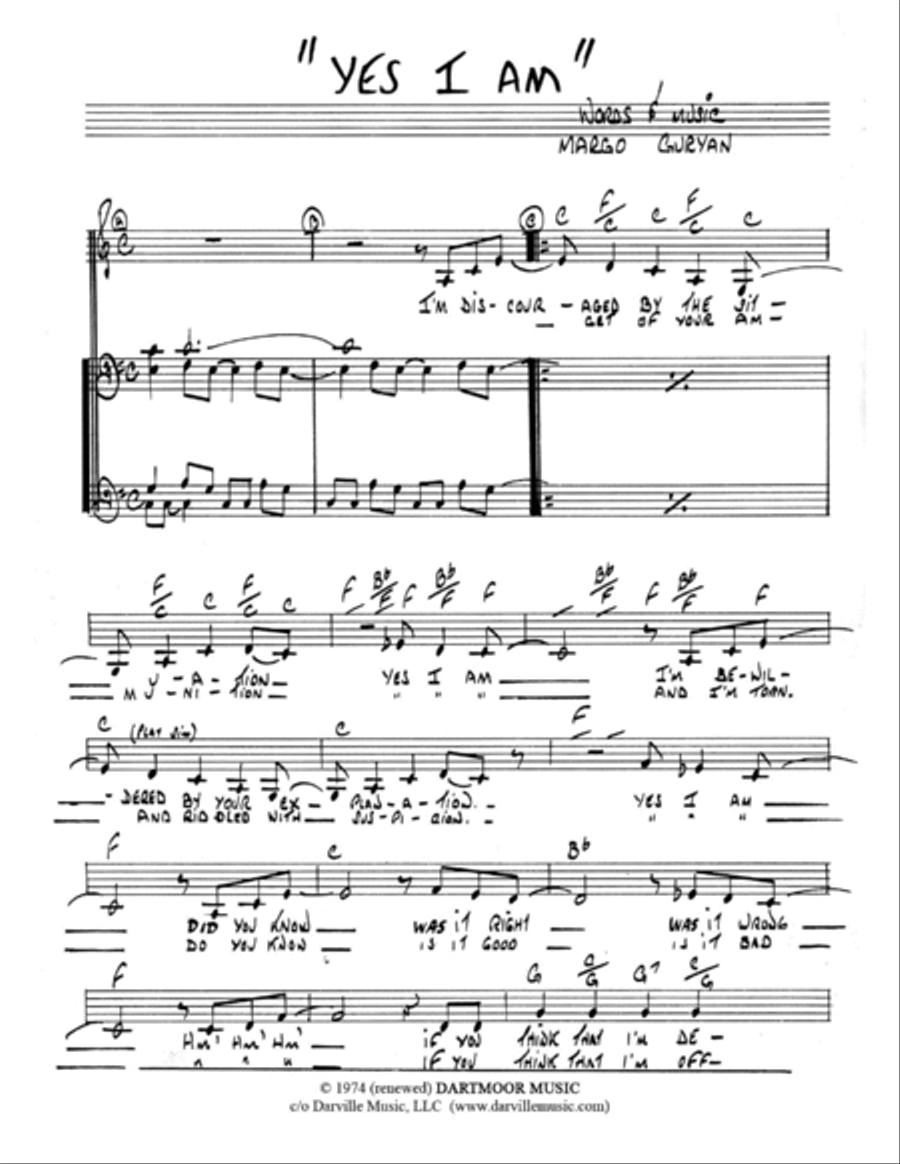 Yes I Am Yes I Am Piano scores gallery preview page 2
