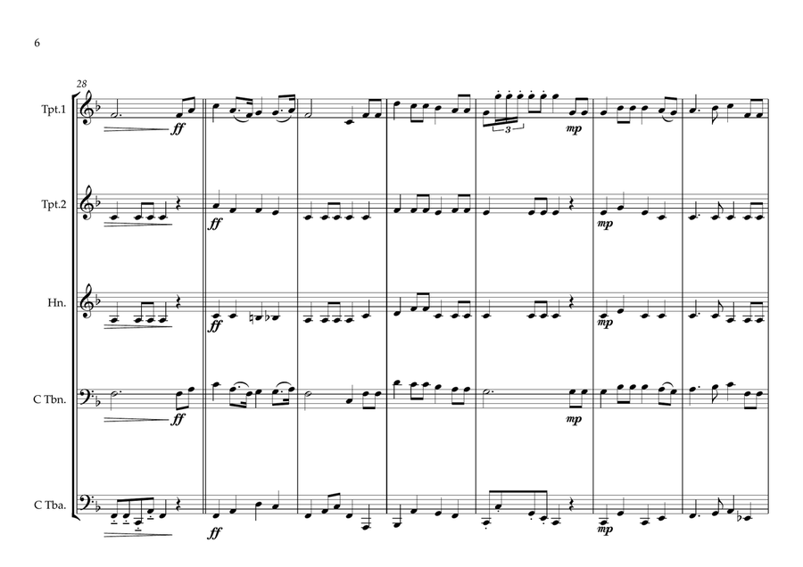 Guatemalan National Anthem (Himno Nacional de Guatemala) for Brass Quintet Brass Quintet scores gallery preview page 6