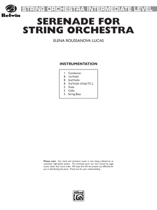 Book cover for Serenade for String Orchestra: Score