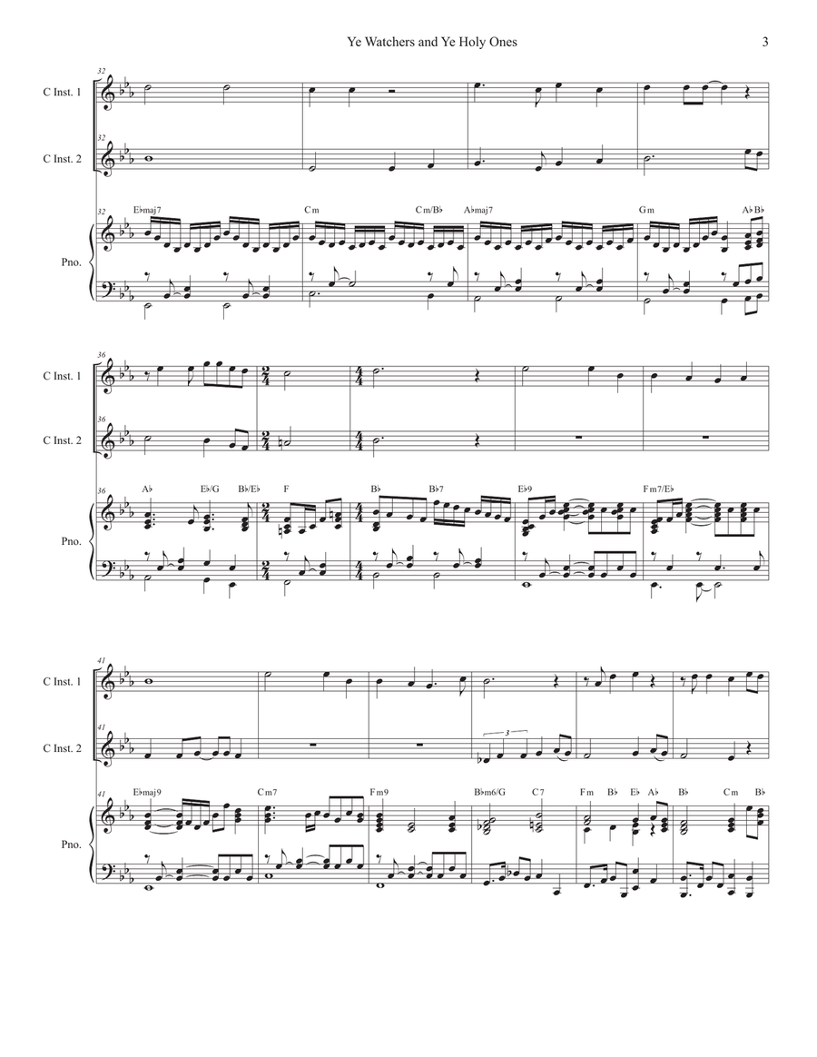 Ye Watchers and Ye Holy Ones (Duet for C-Instruments) Piano scores gallery preview page 4