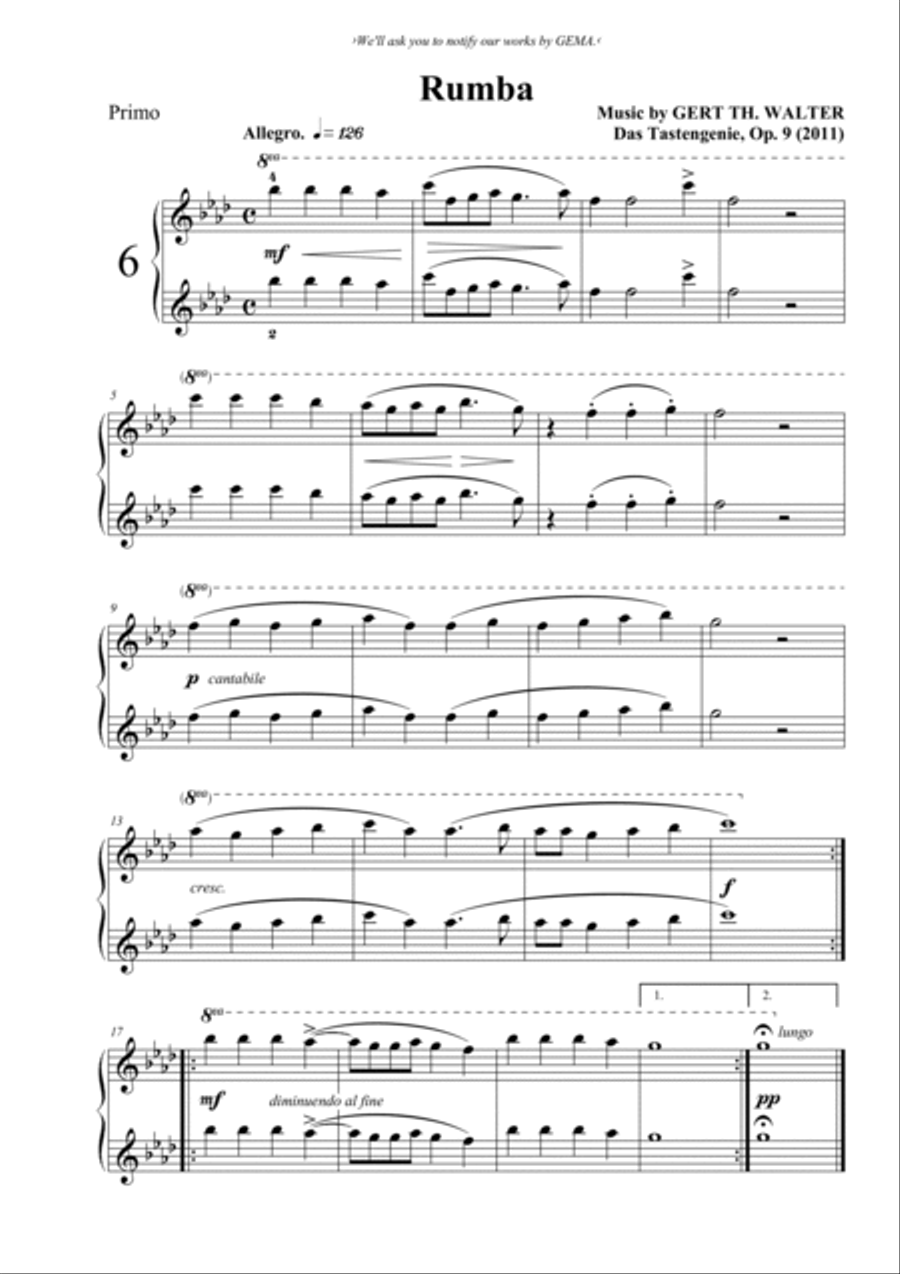 Rumba Rumba 1 Piano, 4-Hands scores gallery preview page 2